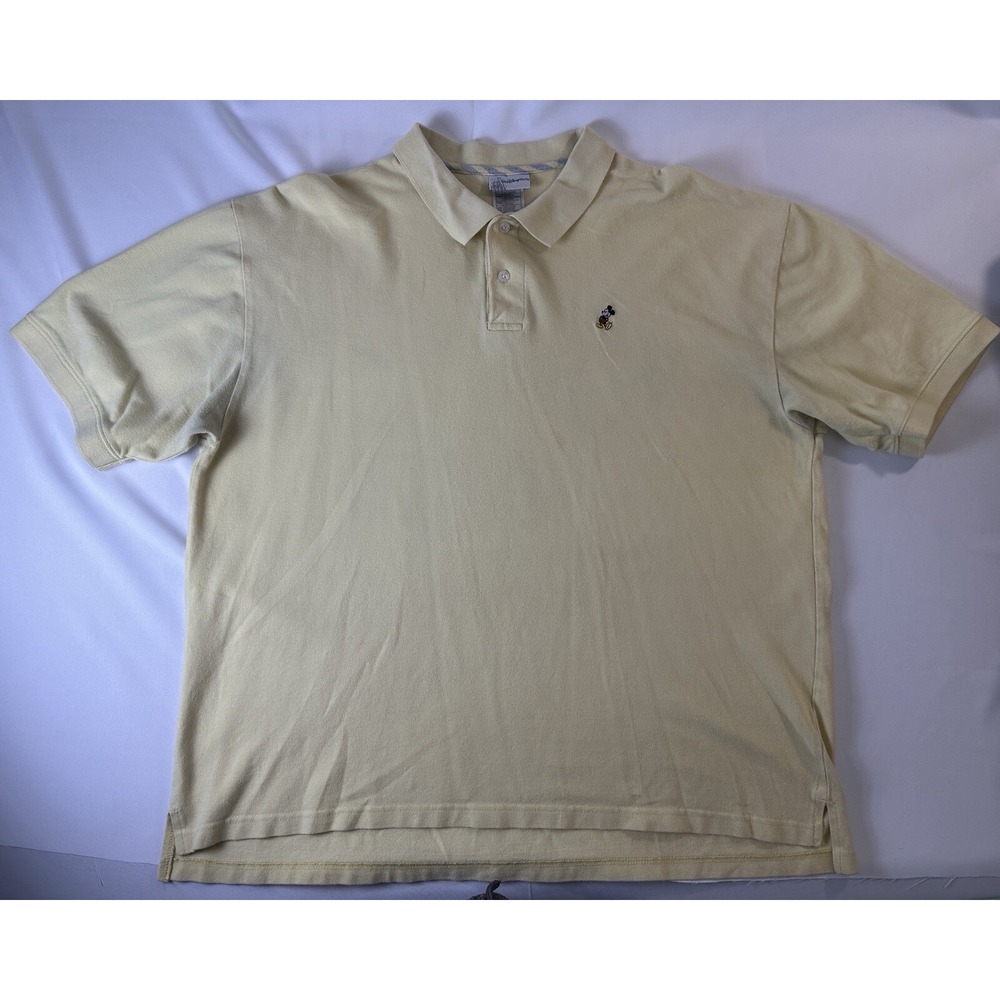 Walt Disney World Mickey Mouse‎ Embroidered Polo Shirt Yellow Mens 2XL XXL Parks